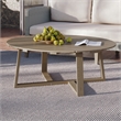 New Classic Furniture Carezza Oval Wood/Wicker Patio Coffee Table in Natural