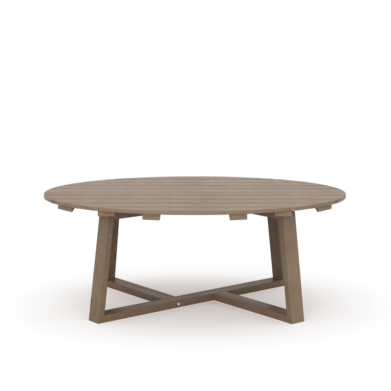 New Classic Furniture Carezza Oval Wood/Wicker Patio Coffee Table in Natural