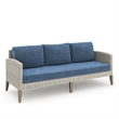 New Classic Furniture Carezza 5-Piece Wood/Wicker Patio Set in Dark Blue