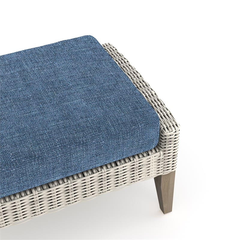 New Classic Furniture Carezza 5-Piece Wood/Wicker Patio Set in Dark Blue