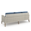 New Classic Furniture Carezza 5-Piece Wood/Wicker Patio Set in Dark Blue