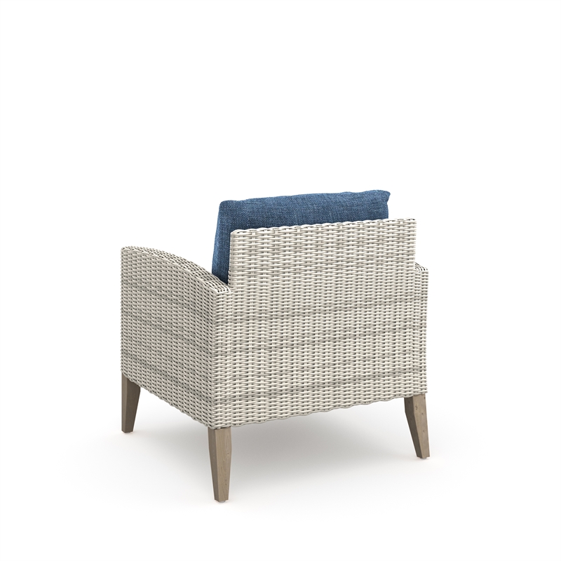 New Classic Furniture Carezza 5-Piece Wood/Wicker Patio Set in Dark Blue