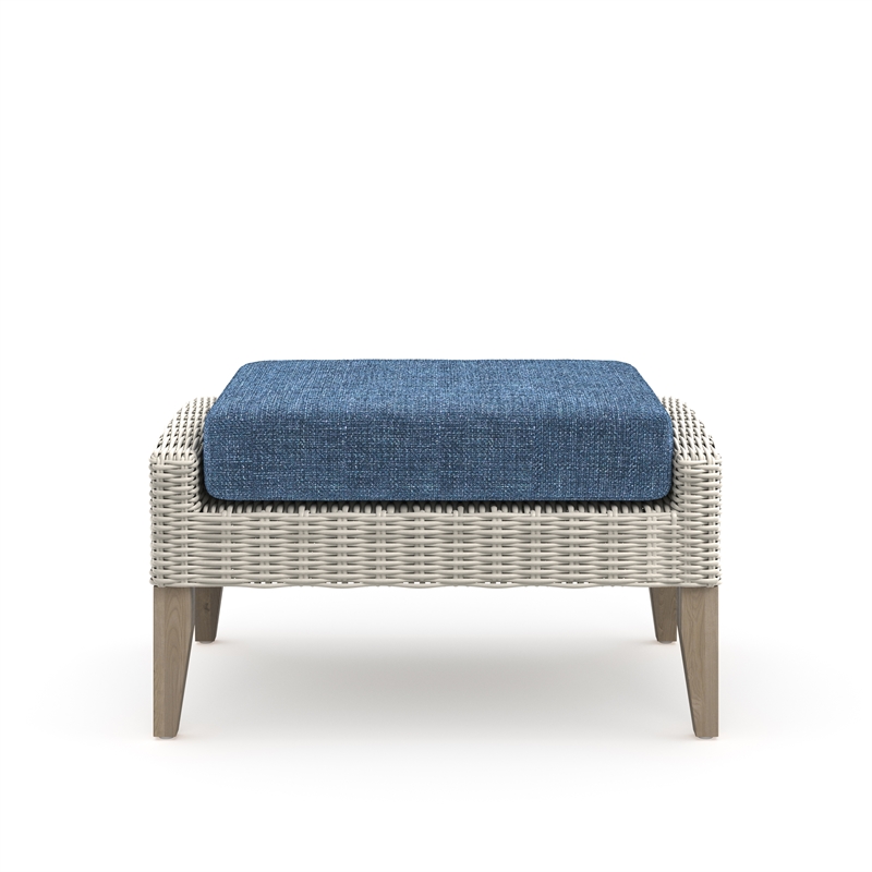 New Classic Furniture Carezza 6-Piece Wood/Wicker Patio Set in Dark Blue