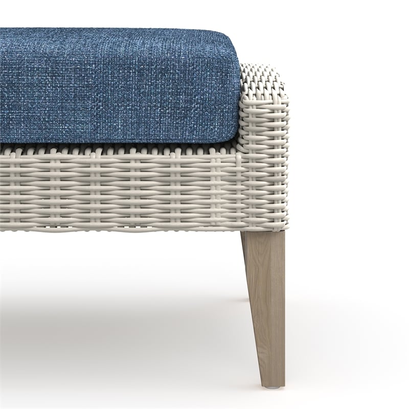 New Classic Furniture Carezza 6-Piece Wood/Wicker Patio Set in Dark Blue