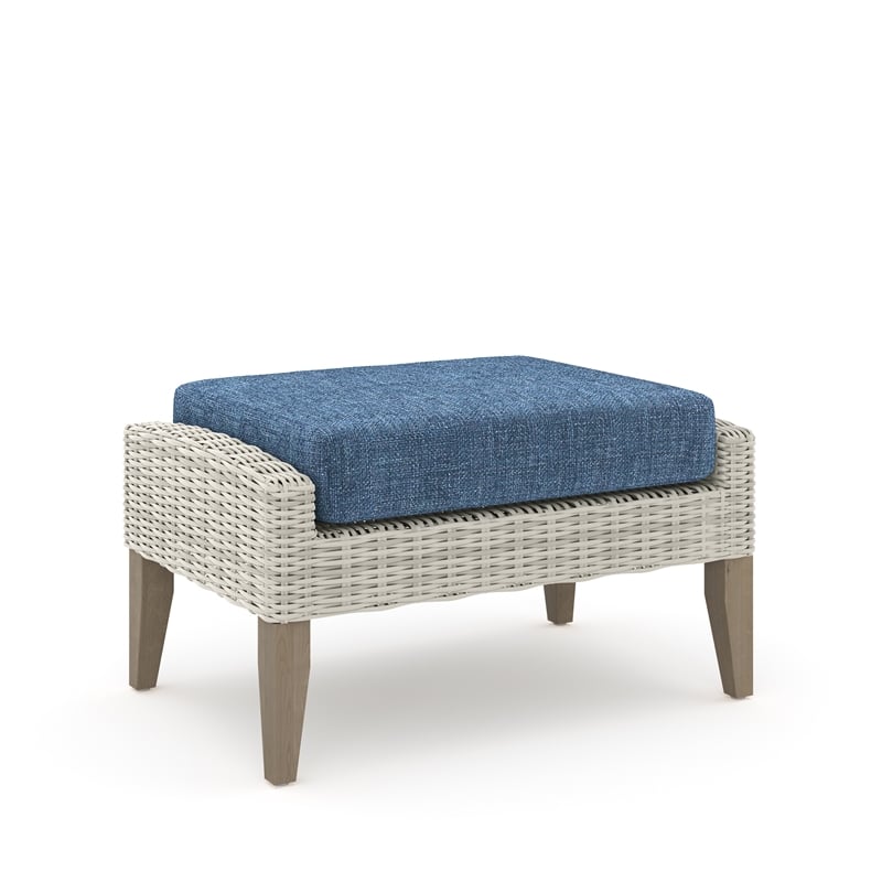 New Classic Furniture Carezza 6-Piece Wood/Wicker Patio Set in Dark Blue