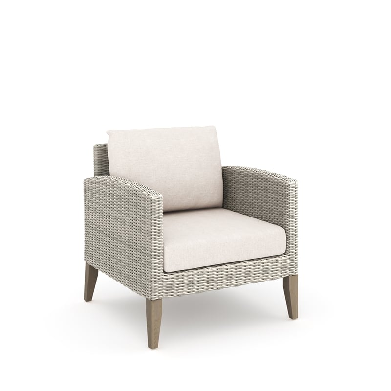 New Classic Furniture Carezza 6-Piece Wood/Wicker Patio Set in Taupe