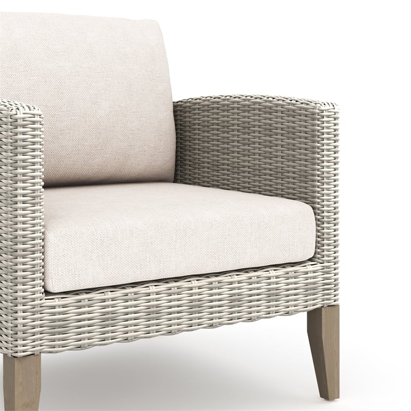 New Classic Furniture Carezza 6-Piece Wood/Wicker Patio Set in Taupe