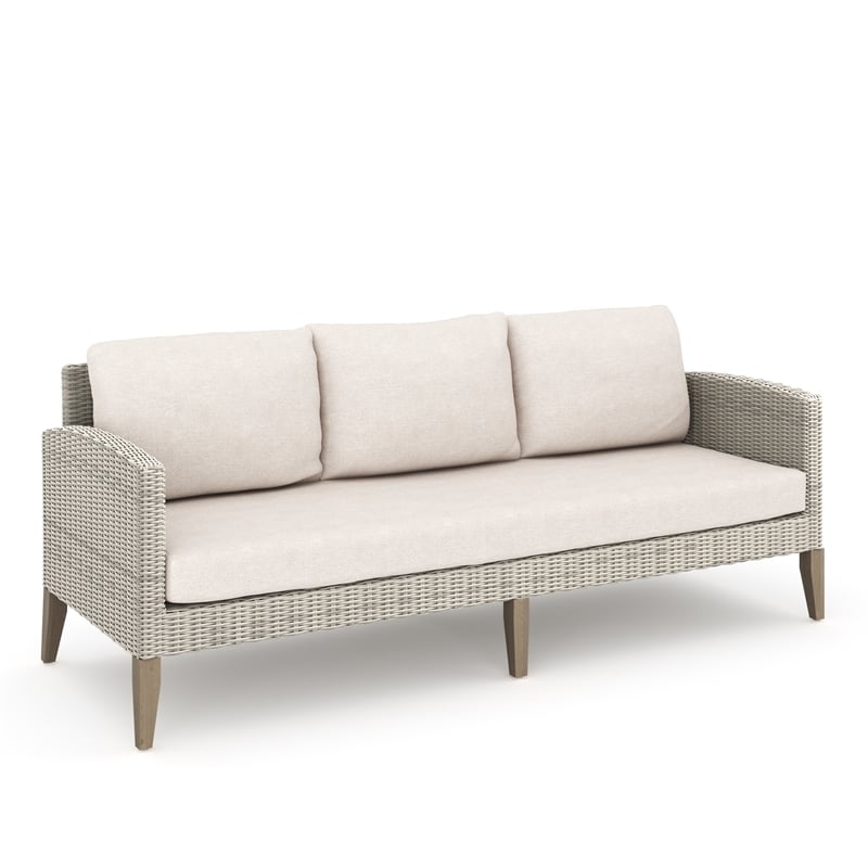 New Classic Furniture Carezza 5-Piece Wood/Wicker Patio Set in Taupe