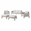 New Classic Furniture Carezza 5-Piece Wood/Wicker Patio Set in Taupe