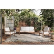 New Classic Furniture Savannah 3-piece Wood Patio Set in Natural/White