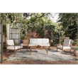 New Classic Furniture Savannah 4-piece Wood Patio Set in Natural/White