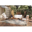 New Classic Furniture Savannah 4-piece Wood Patio Set in Natural/White