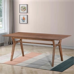 New Classic Furniture Thea 71&quot Wood Rectangular Dining Table in Walnut