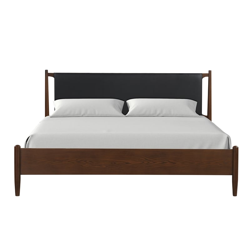 New Classic Furniture Ian King Wood Platform Bed in Cherry Brown