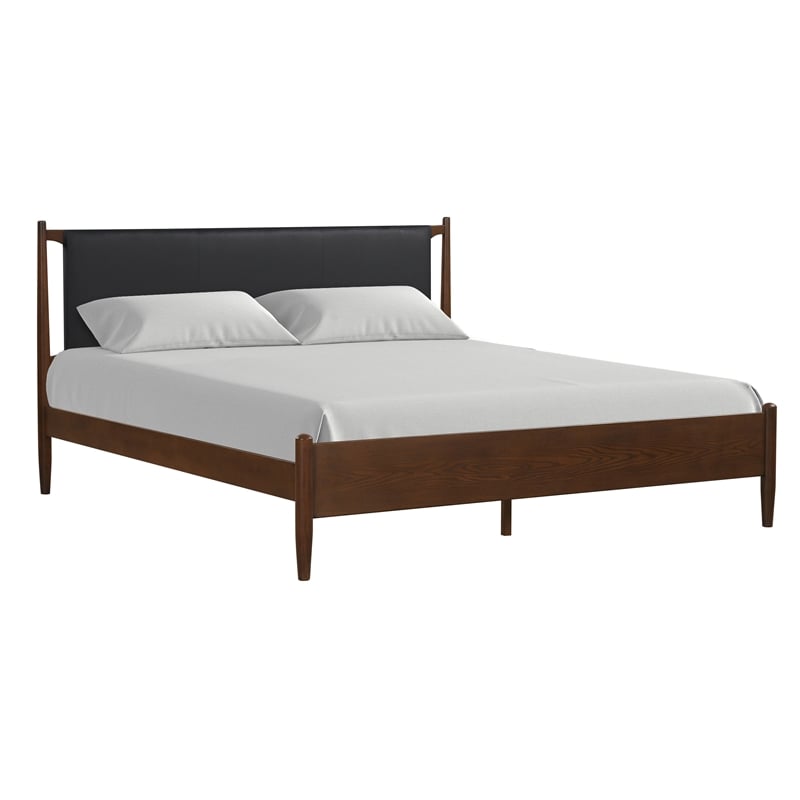 New Classic Furniture Ian King Wood Platform Bed in Cherry Brown