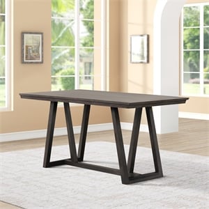 New Classic Furniture High Line Wood Counter Table in Gray