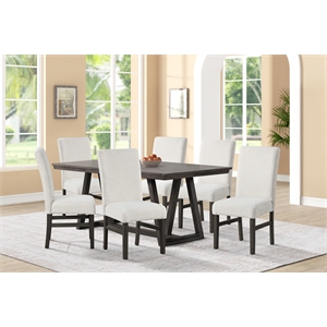 New Classic Furniture High Line 7-piece Wood Dining Table Set in White