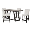 New Classic Furniture High Line 5-piece Wood Counter Table Set in White