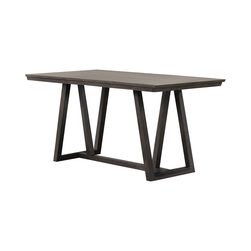 New Classic Furniture High Line Wood Counter Table & 6 Swivel Stools in Gray