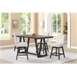 New Classic Furniture High Line Wood Counter Table & 4 Swivel Stools in White
