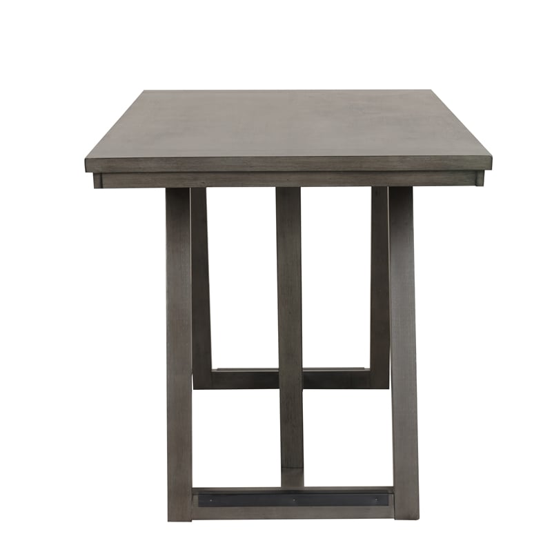 New Classic Furniture High Line Wood Counter Table & 6 Swivel Stools in White