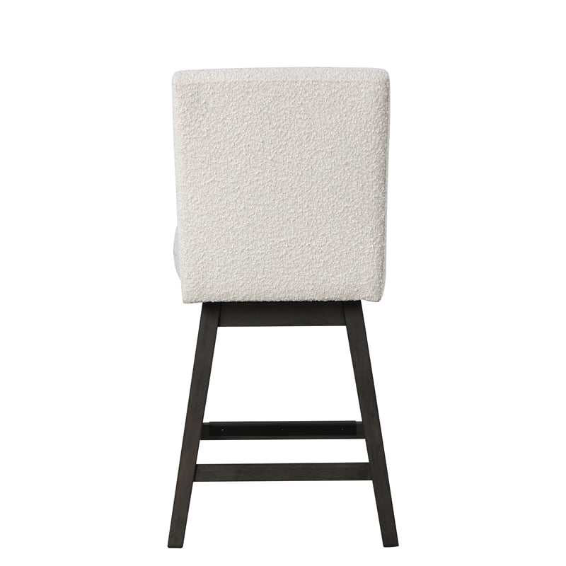 New Classic Furniture High Line Wood Counter Table & 6 Swivel Stools in White
