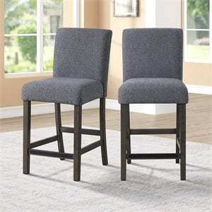 New Classic Furniture High Line Wood Counter Chair in Gray (Set of 2)