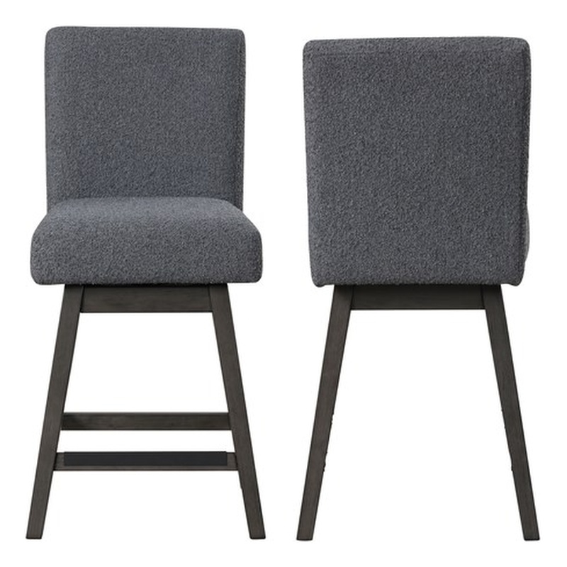 New Classic Furniture High Line Wood Swivel Counter Chair in Gray (Set of 2)