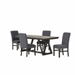 New Classic Furniture High Line 5-piece Wood Dining Table Set in Gray