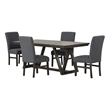 New Classic Furniture High Line 5-piece Wood Dining Table Set in Gray