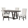 New Classic Furniture High Line 5-piece Wood Dining Table Set in White