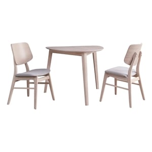 New Classic Furniture Oscar 3-piece Wood Dining Set in White Ash