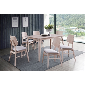 New Classic Furniture Oscar 7-piece Wood Dining Set in White Ash