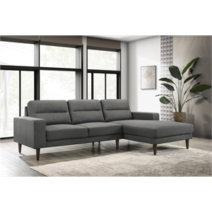 New Classic Furniture Vale 2-piece Polyester Fabric Chaise Sectional in Gray