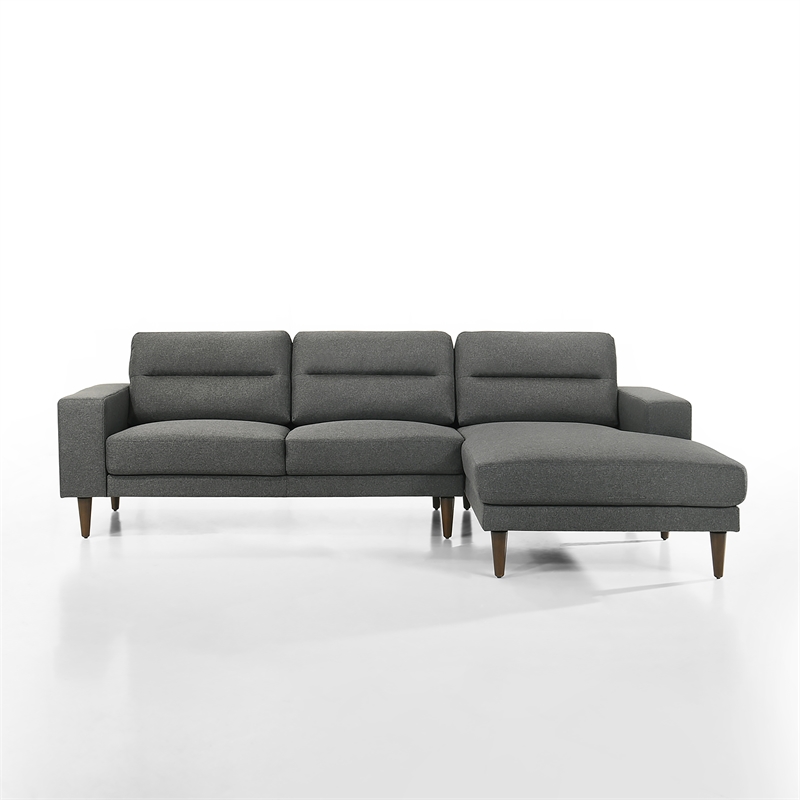 New Classic Furniture Vale 2-piece Polyester Fabric Chaise Sectional in Gray