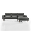 New Classic Furniture Vale 2-piece Polyester Fabric Chaise Sectional in Gray