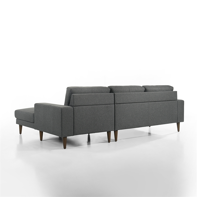 New Classic Furniture Vale 2-piece Polyester Fabric Chaise Sectional in Gray
