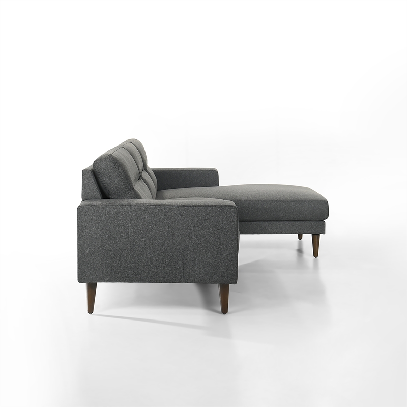 New Classic Furniture Vale 2-piece Polyester Fabric Chaise Sectional in Gray