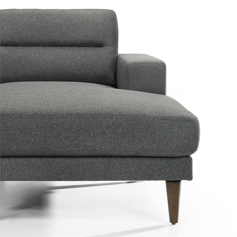 New Classic Furniture Vale 2-piece Polyester Fabric Chaise Sectional in Gray