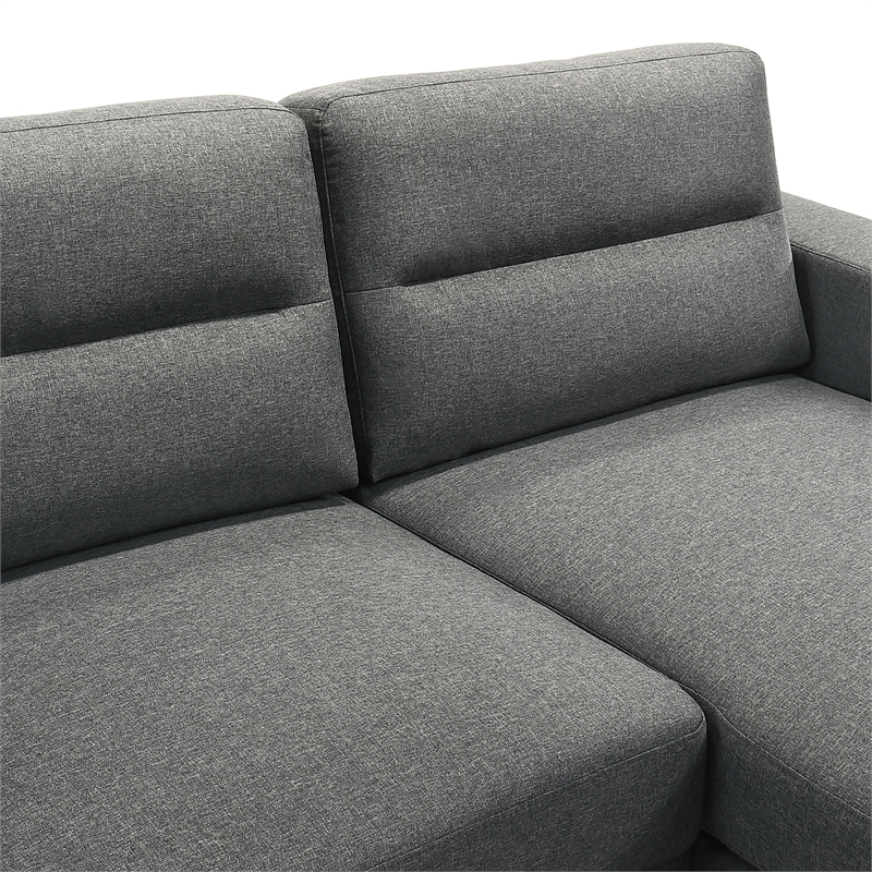 New Classic Furniture Vale 2-piece Polyester Fabric Chaise Sectional in Gray