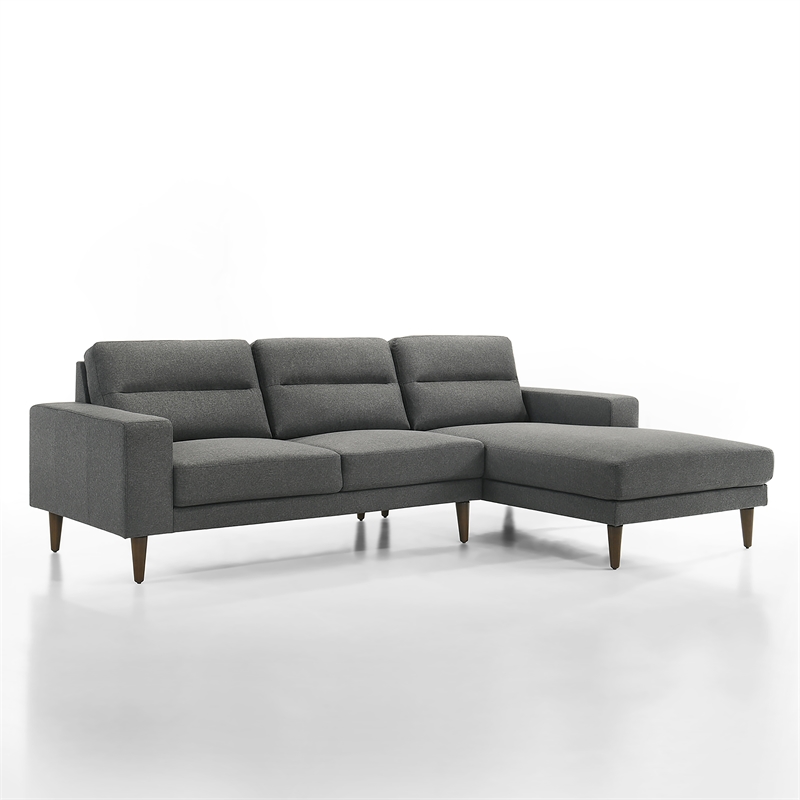 New Classic Furniture Vale 2-piece Polyester Fabric Chaise Sectional in Gray