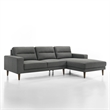 New Classic Furniture Vale 2-piece Polyester Fabric Chaise Sectional in Gray