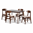 New Classic Furniture Morocco 5-Piece Mid-Century Wood Dining Set in Natural