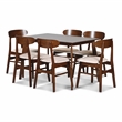 New Classic Furniture Morocco 7-Piece Mid-Century Wood Dining Set in Natural