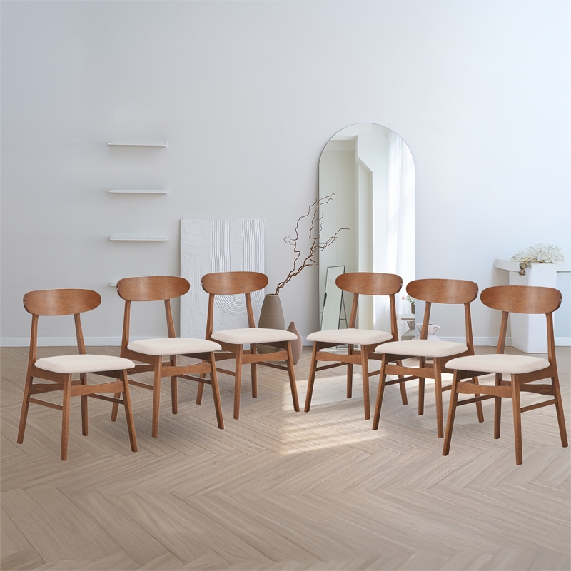 New Classic Furniture Morocco Wood Dining Chair in Natural (Set of 6)