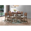 New Classic Furniture Oscar 7-piece Wood Counter Dining Set in Walnut