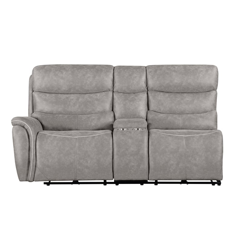 New Classic Furniture Kamari 3-Piece Fabric Power Sectional Set in Gray