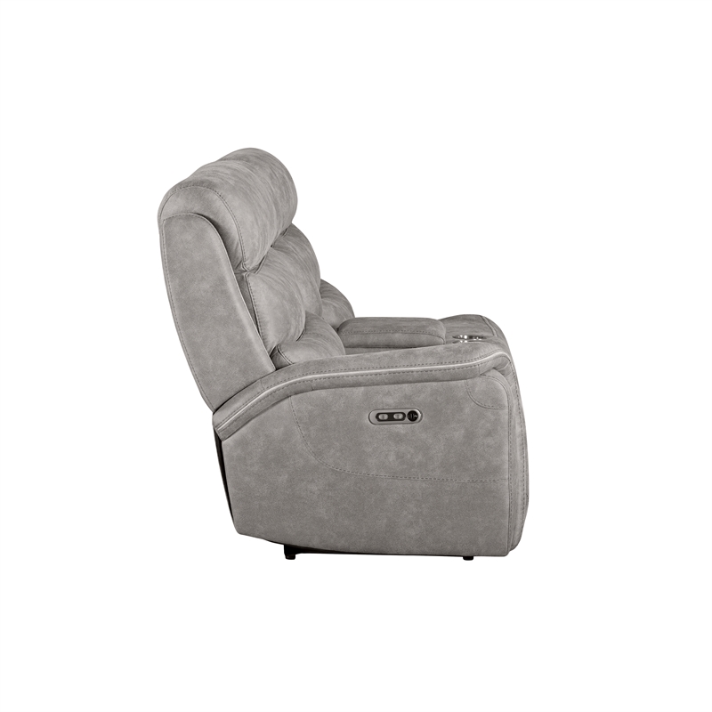 New Classic Furniture Kamari 3-Piece Fabric Power Sectional Set in Gray