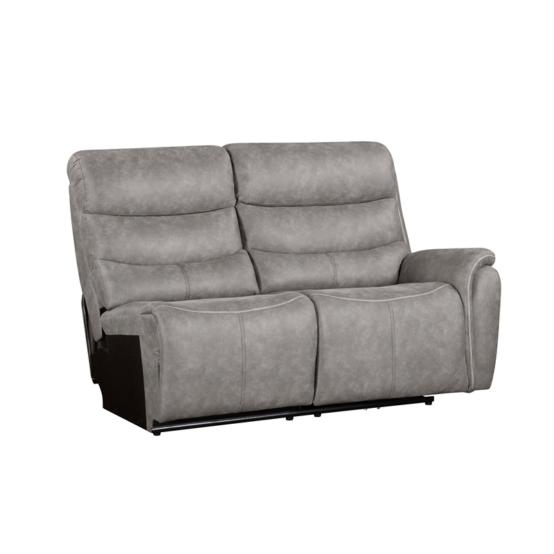 New Classic Furniture Kamari 3-Piece Fabric Power Sectional Set in Gray