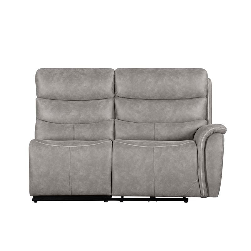 New Classic Furniture Kamari 3-Piece Fabric Power Sectional Set in Gray